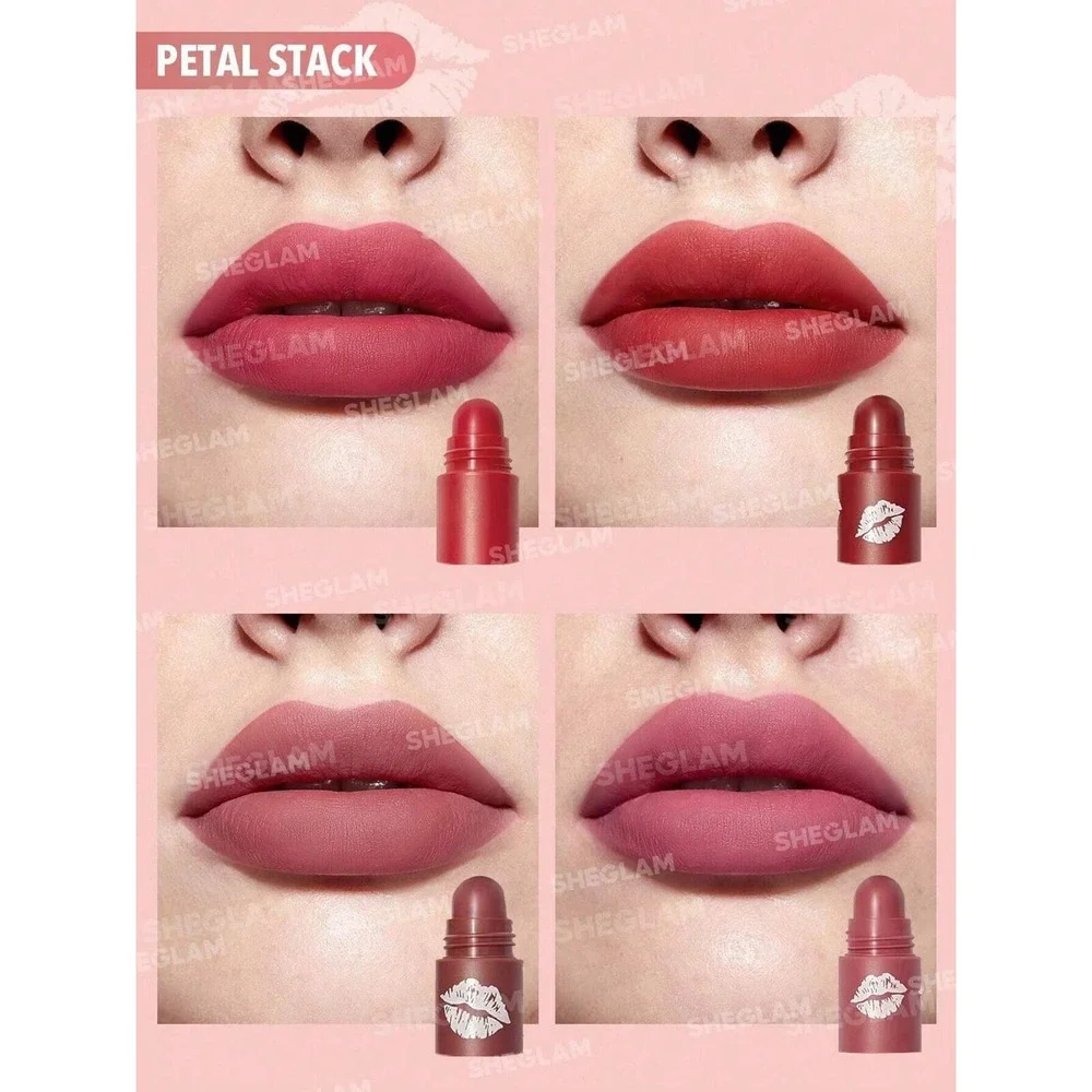 NEW SHEGLAM Mega Lip Stacks 4-in-1 Creamy Matte Lipstick Petal Stack Pink Mauve